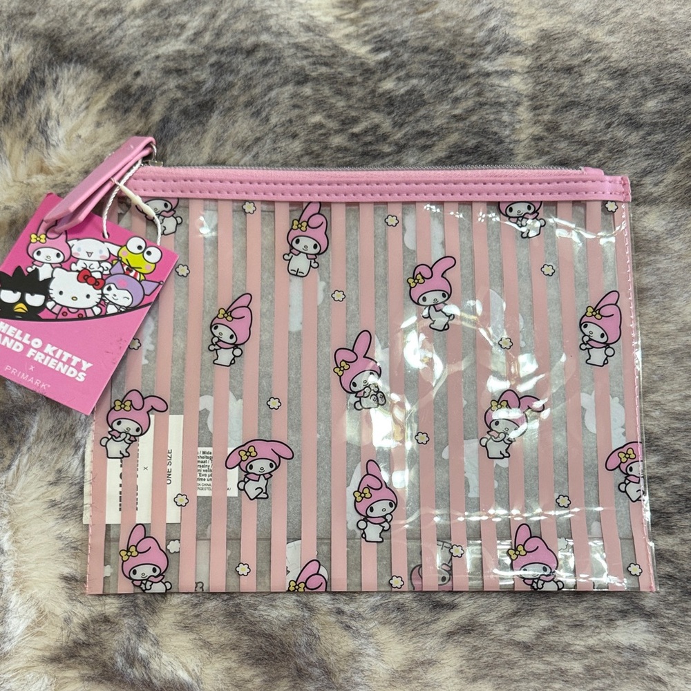 Primark Pink Hello Kitty & Friends Strip Print Cosmetic Bag